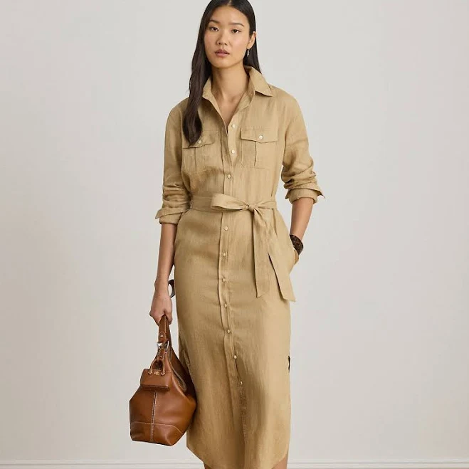 dress Ralph Lauren Women's Belted Linen Midi Shirtdress Ralph Lauren $225