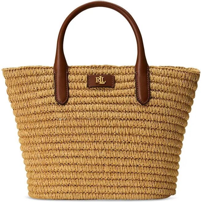 bag Ralph Lauren Women's Brie Medium Straw Tote Bag Macy's $157.5
