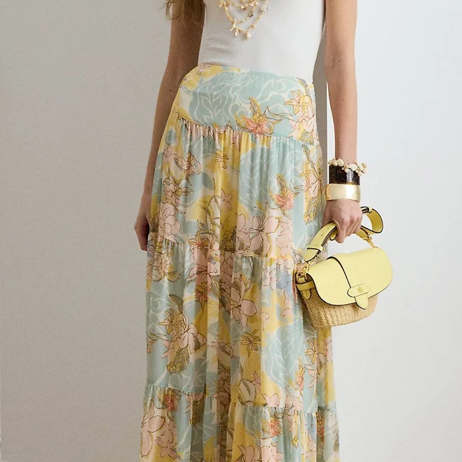 maxi skirt Ralph Lauren Women's Floral Georgette Tiered Maxi Skirt Ralph Lauren $195