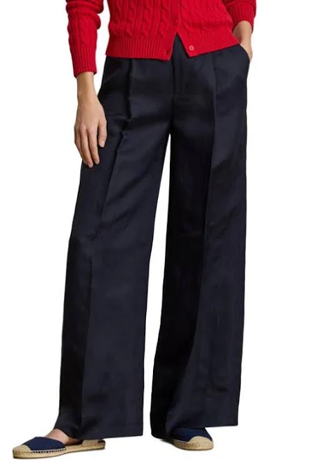 pants Ralph Lauren Women's Linen-Blend Twill Wide-Leg Pants Nordstrom $195