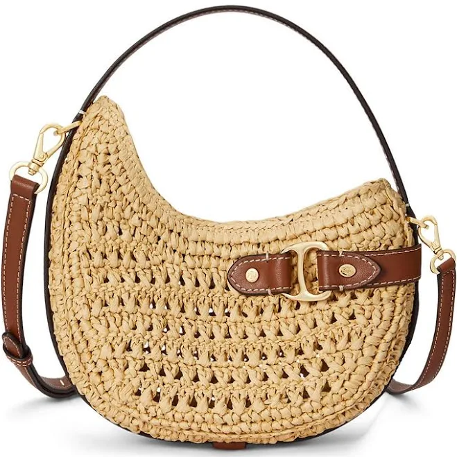 bag Ralph Lauren Women's Tasha Woven Straw Crossbody Bag Dillard's $295