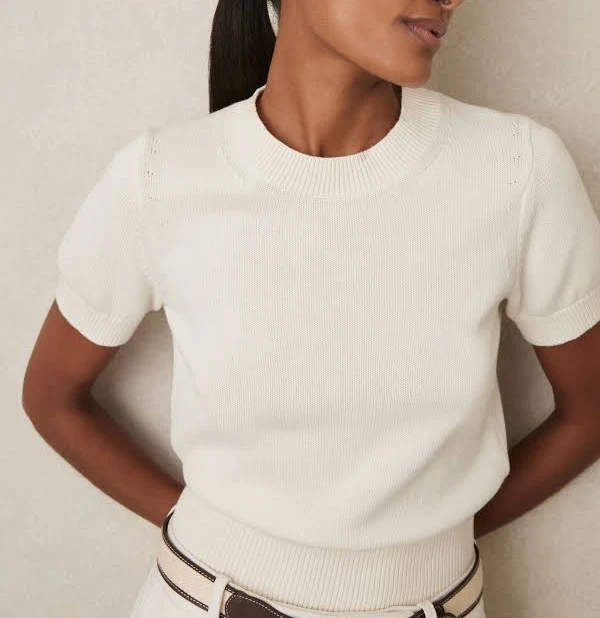 top Reiss Womens Anita Cotton And Wool-blend Top Reiss $158