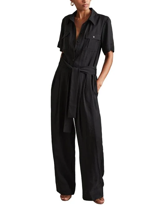 jumpsuit Reiss Women's Joanie Belted Wide Leg Utility Jumpsuit ShopSimon $129.98