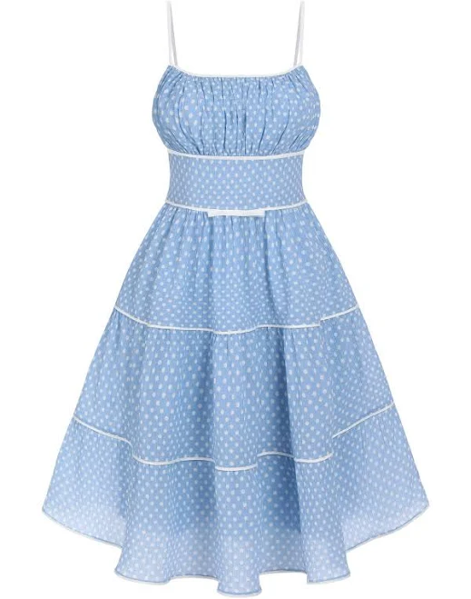 polka dots Retro Stage 1950s Strap Polka Dot Swing Dress Retro Stage $48.99
