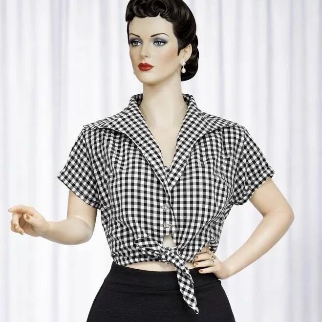 matching set Rockabilly Gingham Tie Front Top Etsy - Seller $147.86