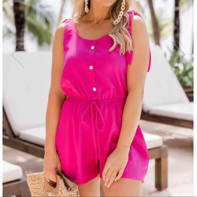 romper Saturday Afternoon Tie Strap Button Romper Poshmark $28