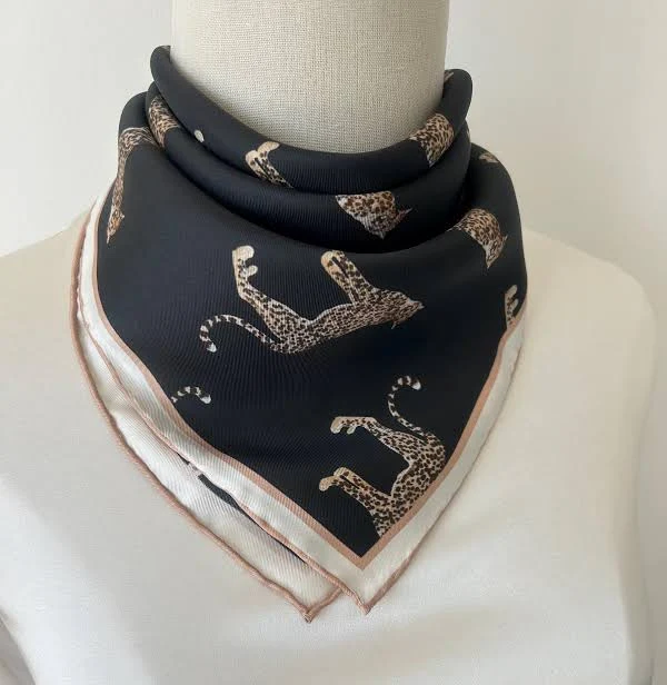 accessory Silk Twill Cheetah Print Scarf Etsy - Seller $36.5