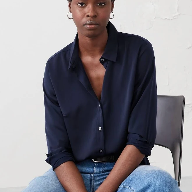 outerwear Silky Classic Shirt Banana Republic Factory $48