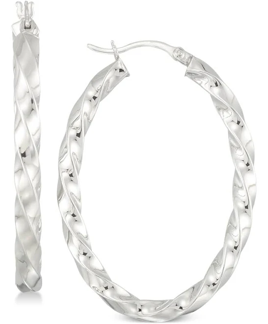 accessory Simone I. Smith Sterling Silver Textured Hoop Earrings Macy's $50