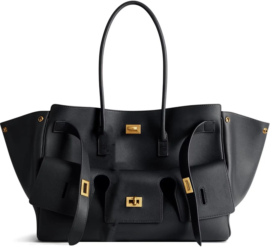 bag Sleek Leather Tote with Gold Hardware Comebackdude $145.99
