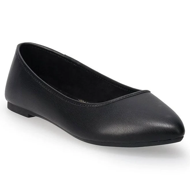 shoes SO Neema Women's Pointed Toe Ballet Flat, Size: 8, Black Kohl's $19.99