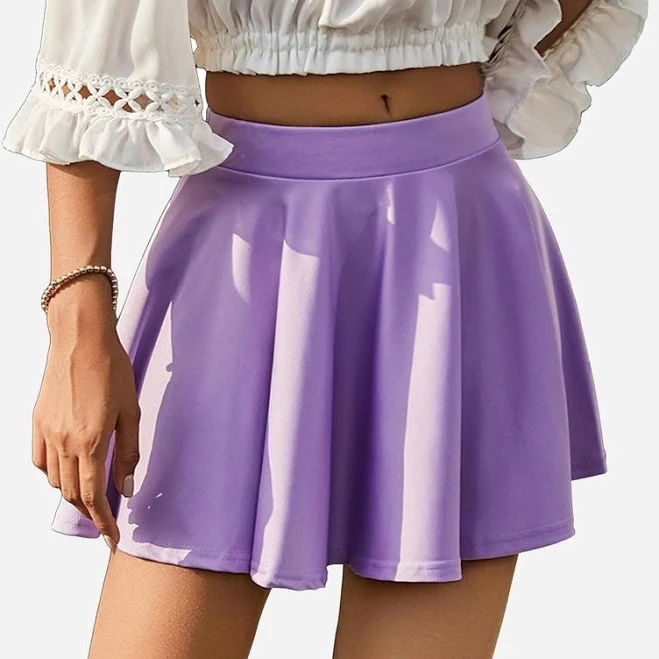 skirt Solid Color High Waist A Line Skirt Avidlove $32.76