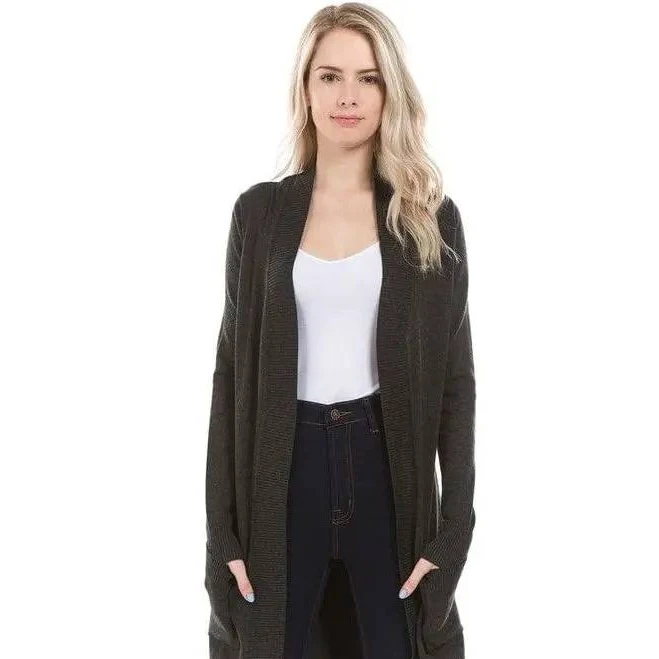 cardigan Solid Long Open Cardigan Lecce $14.99