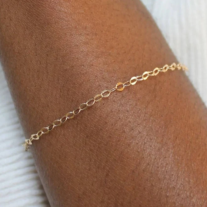accessory Sparkly + Delicate Gold Chain Bracelet Violet and Mable $119