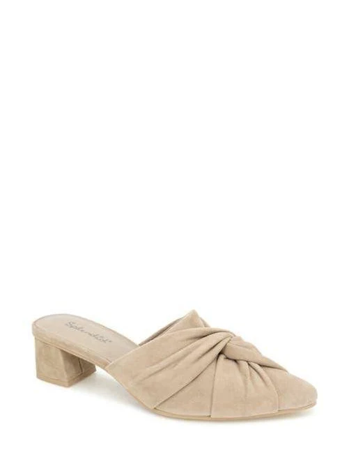 shoes Splendid Women's Lanis Knotted Suede Block Heel Mules Lyst $59.97