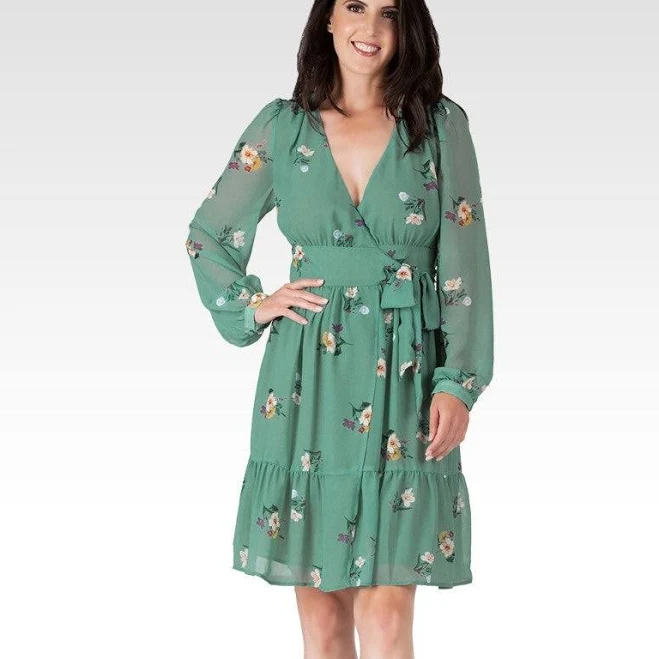dress Standards & Practices Women's Long Sleeve Chiffon Wrap Dress Standards & Practices $78