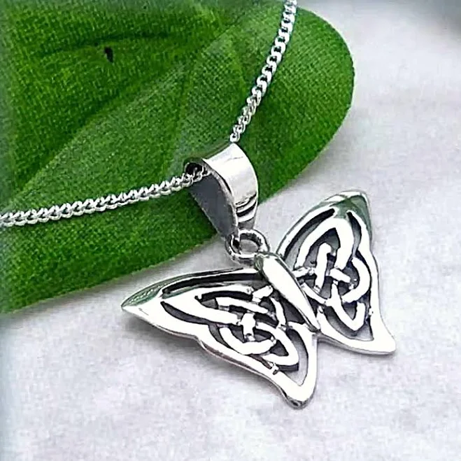 accessory Sterling Silver Celtic Butterfly Papillon Necklace Etsy - BonnyJewelry $24