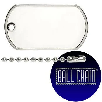 accessory Sterling Silver Dog Tag Necklace Made in the USA Ball Chain Manufacturing $93.17