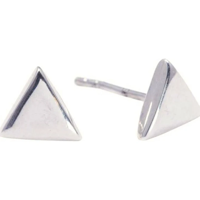 accessory Sterling Silver Flat Triangle Stud Earrings 925silverly.com $11.45