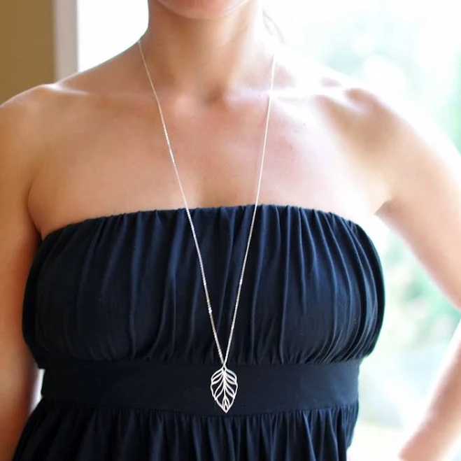 accessory Sterling Silver Leaf Pendant Necklace Etsy - SelaSage $52.2