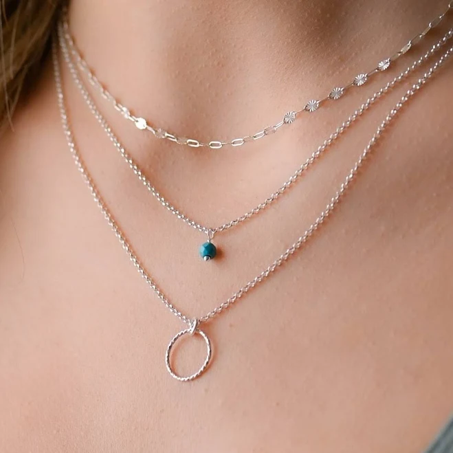 accessory Sterling Silver Multi Chain Necklace Set Etsy - DaintyJools $80.15