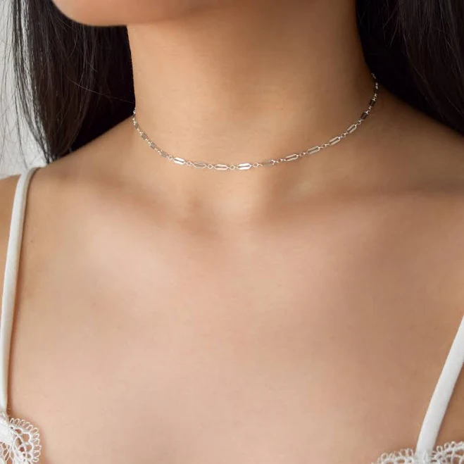 accessory Sterling Silver Sparkly Chain Choker Etsy - Vedern $23.5