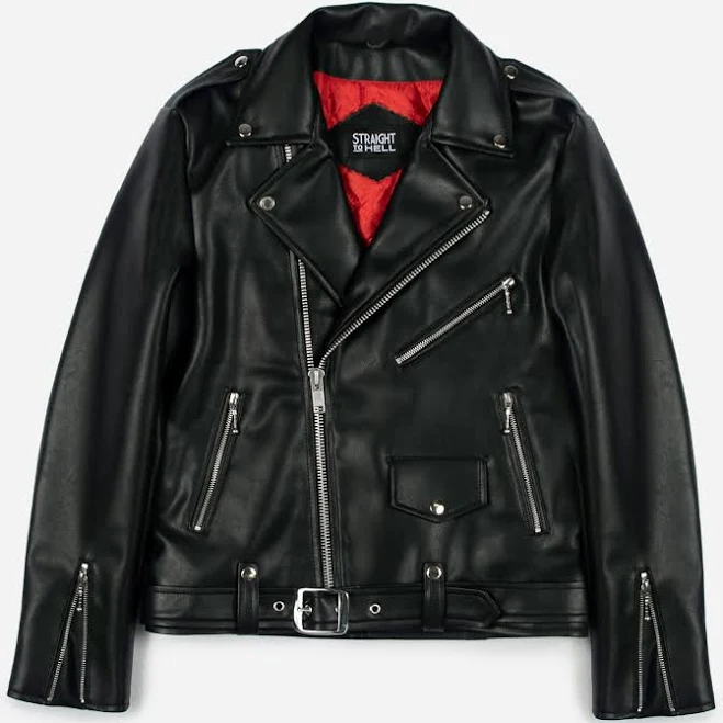 leather jacket Straight to Hell Men's Vegan Commando Faux Leather Jacket Straight To Hell Apparel $195