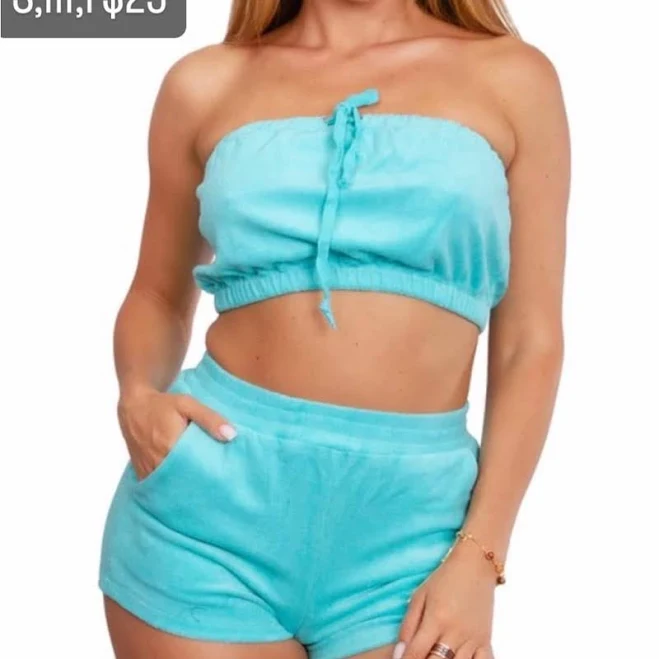 two piece set Strapless Top and Shorts Set Poshmark $20