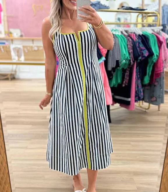 dress Stripe Midi Elm Boutique $62