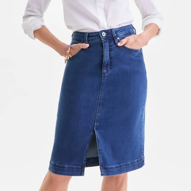 skirt Style & Co. Women's Denim Slit Midi Skirt Macy's $31.23
