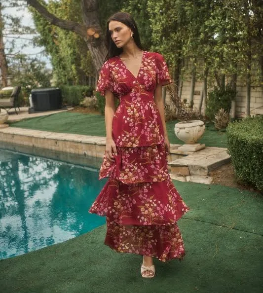 dress Sugarlips Ginnie Floral Amabel Tiered Maxi Dress Sugarlips $105