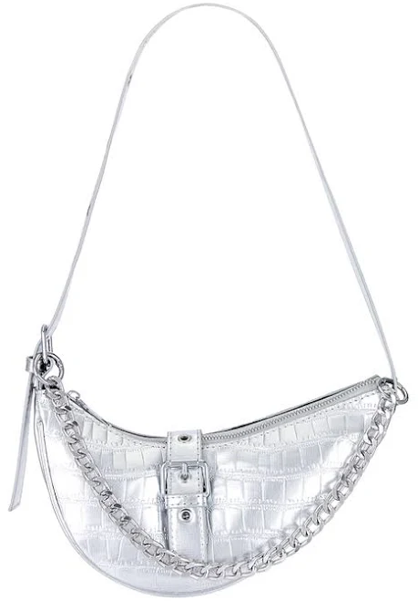 bag superdown Jade Faux Leather Bag in Metallic Silver REVOLVE $41