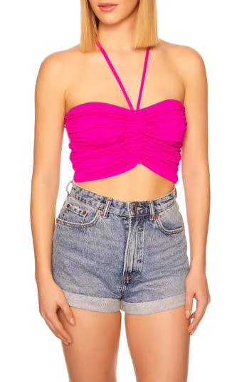 top Susana Monaco Women's Ruched Crop Halter Top Nordstrom Rack $59.97