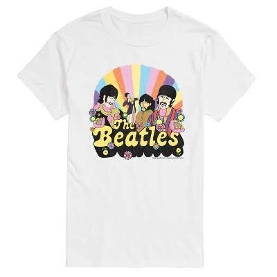 top The Beatles Retro Floral Short Sleeve Graphic T-Shirt Target $22.99