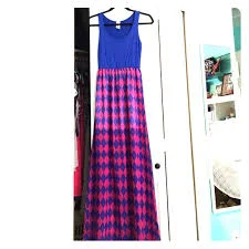 dress This is a bright pink and royal blue maxi dress. Poshmark $25