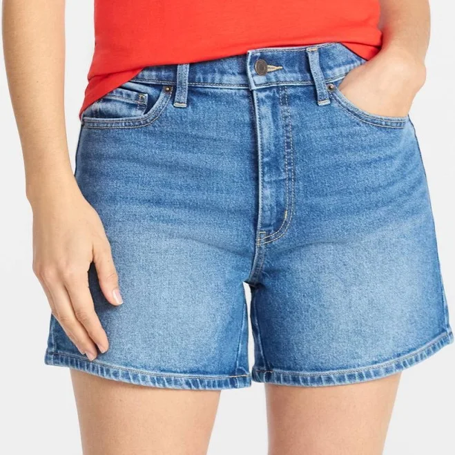 shorts Time and Tru Women's High-Rise 5" Denim Shorts Walmart $12.59