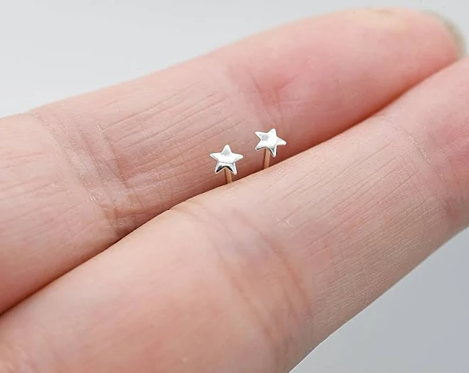 accessory Tiny Star Sterling Silver Stud Earrings Etsy - LUCKYJEWUS $13.5