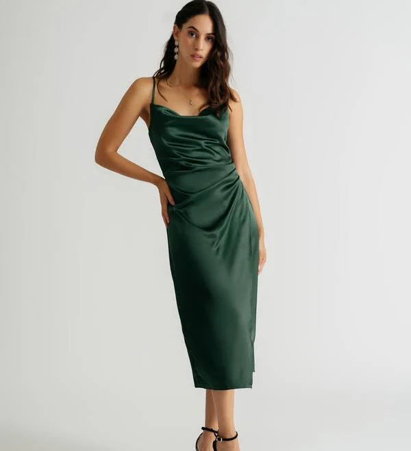 dress TOBI Emma Satin Cowl Neck Midi Dress Tobi $37