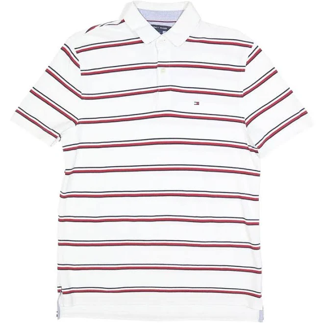 top Tommy Hilfiger Men's Striped Cotton Polo Shirt Cerqular $23.65