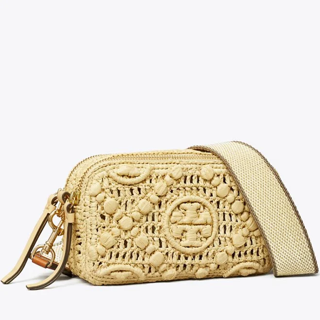 bag Tory Burch Miller T Monogram Raffia Mini Crossbody Bag Tory Burch $450