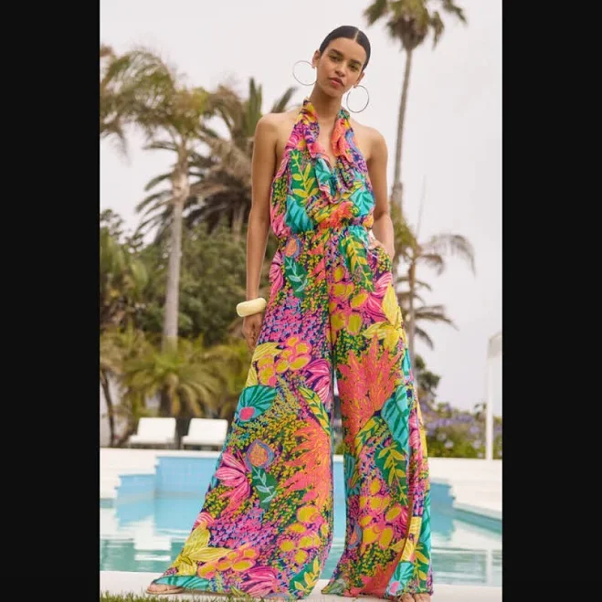 jumpsuit Trina Turk Women's Jacksonville Floral Crinkle Chiffon Jumpsuit Poshmark $162