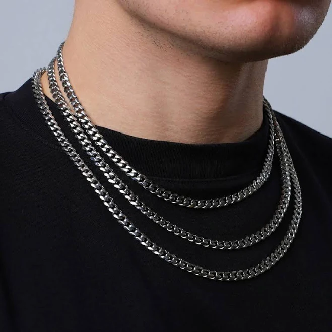 accessory Twistedpendant Men's Silver Cuban Chain Necklace Etsy - Twistedpendant $21.63