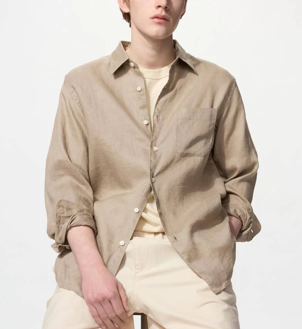 button down shirt UNIQLO Men's Premium Linen Shirt uniqlo.com/us $49.9
