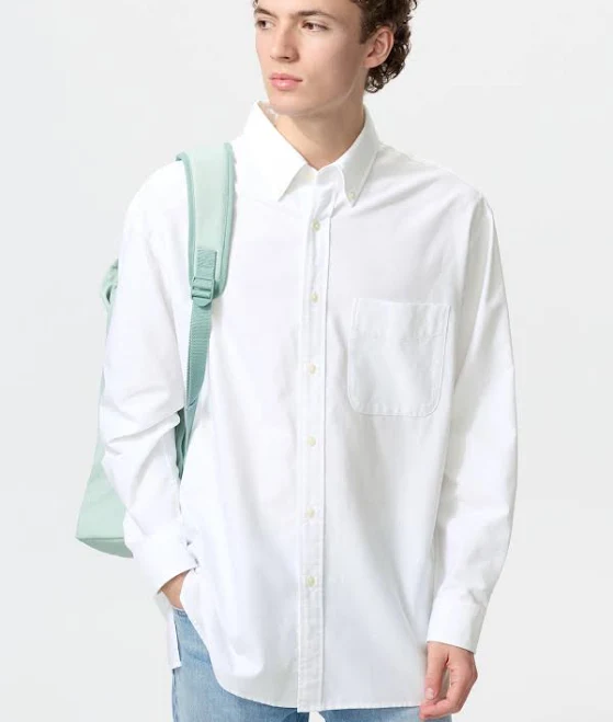 top UNIQLO Oxford Oversized Denim Shirt Uniqlo $49.9