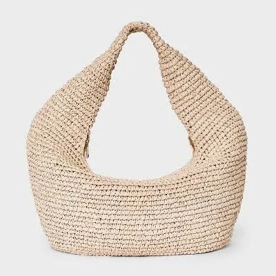 bag Universal Thread Straw Crescent XL Tote Handbag Target $35