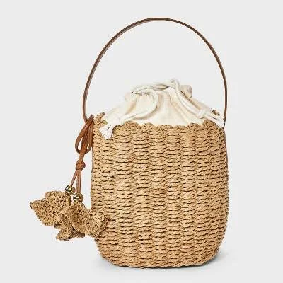 bag Universal Thread Straw Drawstring Bucket Handbag Target $16