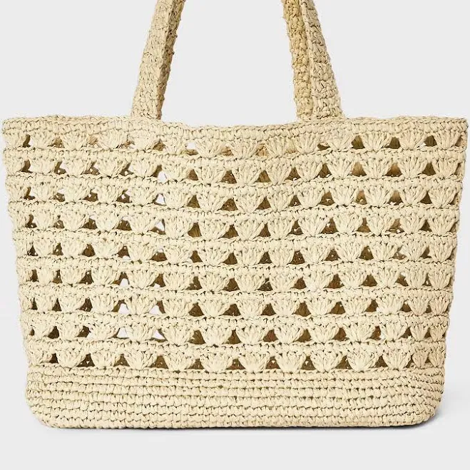 bag Universal Thread Straw Scallop Woven Tote Handbag eBay - bullseye_deals $21.99