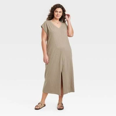 dress Universal Thread Women's V-Neck Dolman Sleeve Midi T-Shirt Dress Target $25