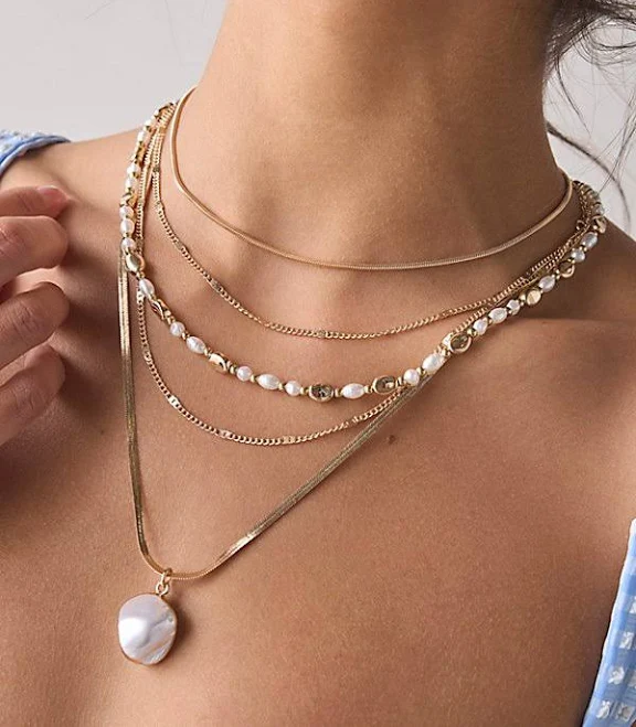 accessory Urban Outfitters Addison Chain Layering Necklace Set Urban Outfitters $30