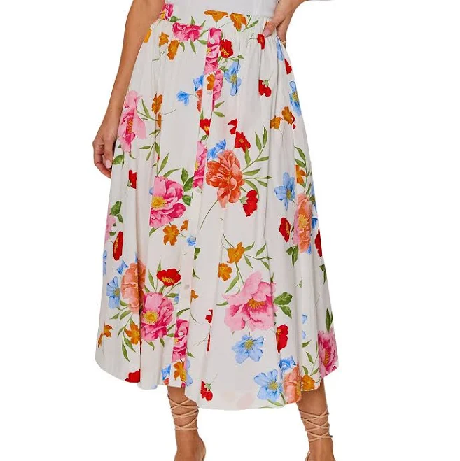 skirt Vici Collection Women's Cotton Floral A-Line Midi Skirt Dillard's $64